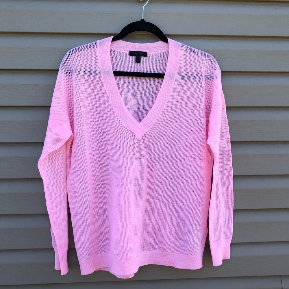 J Crew | rosy V-neck lose fit knit sweater
